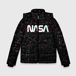 Куртка зимняя для мальчика NASA: Space Glitch, цвет: 3D-черный