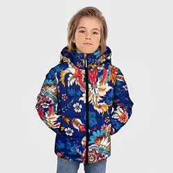 Куртка зимняя для мальчика Экзотический орнамент, цвет: 3D-черный — фото 2