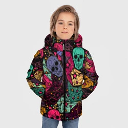 Куртка зимняя для мальчика Маскарад черепов, цвет: 3D-красный — фото 2