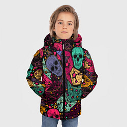 Куртка зимняя для мальчика Маскарад черепов, цвет: 3D-черный — фото 2