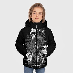 Куртка зимняя для мальчика Японский дракон, цвет: 3D-светло-серый — фото 2