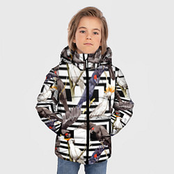 Куртка зимняя для мальчика Попугаи Какаду, цвет: 3D-светло-серый — фото 2