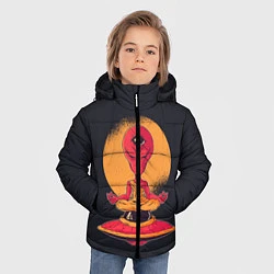 Куртка зимняя для мальчика Пришелец-медитатор, цвет: 3D-черный — фото 2