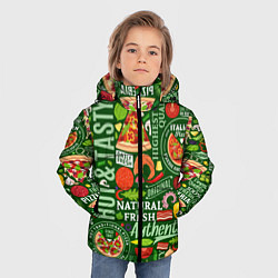 Куртка зимняя для мальчика Итальянская пицца, цвет: 3D-красный — фото 2