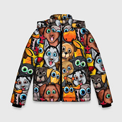 Куртка зимняя для мальчика Веселые собаки, цвет: 3D-светло-серый