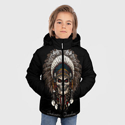 Куртка зимняя для мальчика Череп с роучем, цвет: 3D-светло-серый — фото 2