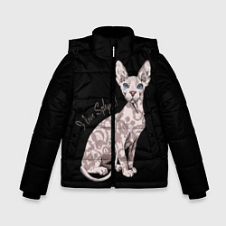 Куртка зимняя для мальчика I Love Sphynx!, цвет: 3D-черный
