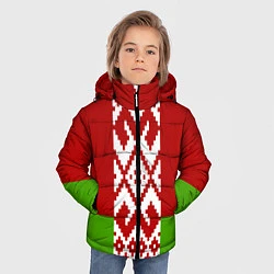 Куртка зимняя для мальчика Беларусь флаг, цвет: 3D-черный — фото 2