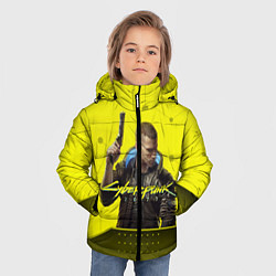 Куртка зимняя для мальчика CYBERPUNK 2077, цвет: 3D-светло-серый — фото 2