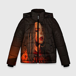 Куртка зимняя для мальчика Billie Eilish: Red Head, цвет: 3D-черный