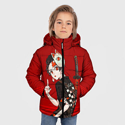 Куртка зимняя для мальчика Demon Slayer, цвет: 3D-светло-серый — фото 2
