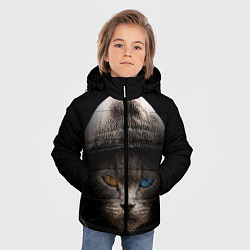 Куртка зимняя для мальчика Уличный кот, цвет: 3D-светло-серый — фото 2