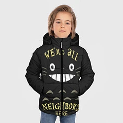Куртка зимняя для мальчика Were all Nelghbors, цвет: 3D-черный — фото 2