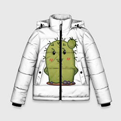 Куртка зимняя для мальчика Кактус, цвет: 3D-черный