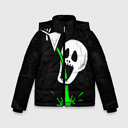 Куртка зимняя для мальчика Череп яд, цвет: 3D-черный