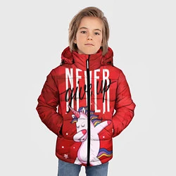 Куртка зимняя для мальчика Крутой единорог, цвет: 3D-черный — фото 2