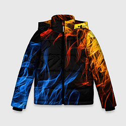Куртка зимняя для мальчика БИТВА ОГНЕЙ, цвет: 3D-черный