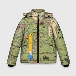 Куртка зимняя для мальчика Adventure time Map, цвет: 3D-светло-серый
