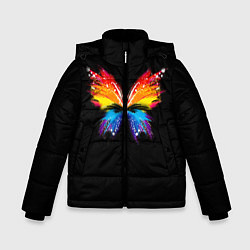 Куртка зимняя для мальчика Бабочка, цвет: 3D-черный