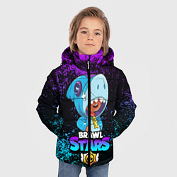 Куртка зимняя для мальчика BRAWL STARS LEON SHARK, цвет: 3D-светло-серый — фото 2