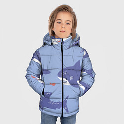 Куртка зимняя для мальчика Акулий косяк, цвет: 3D-черный — фото 2