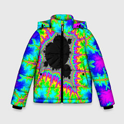 Куртка зимняя для мальчика Фрактальная кислотная черная дыра - множество Манд, цвет: 3D-светло-серый