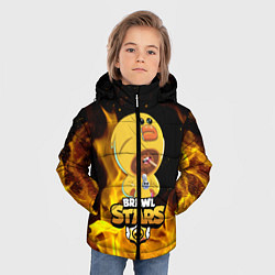 Куртка зимняя для мальчика Brawl stars sally leon, цвет: 3D-красный — фото 2