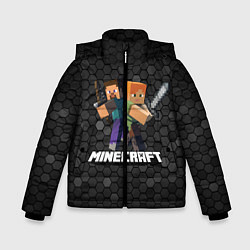 Куртка зимняя для мальчика Minecraft Майнкрафт, цвет: 3D-черный