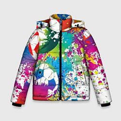 Куртка зимняя для мальчика Football Paints, цвет: 3D-светло-серый