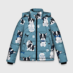 Куртка зимняя для мальчика Собачки, цвет: 3D-черный