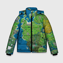 Куртка зимняя для мальчика Fortnite карта, цвет: 3D-черный