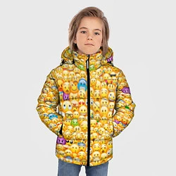 Куртка зимняя для мальчика Смайлики Emoji, цвет: 3D-красный — фото 2
