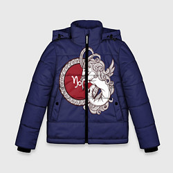 Куртка зимняя для мальчика Козерог Знак Зодиака, цвет: 3D-черный