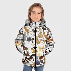 Куртка зимняя для мальчика Котоколлаж 01, цвет: 3D-светло-серый — фото 2
