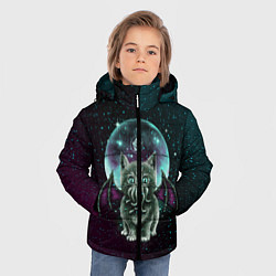 Куртка зимняя для мальчика КОТ КТУЛХУ, цвет: 3D-черный — фото 2