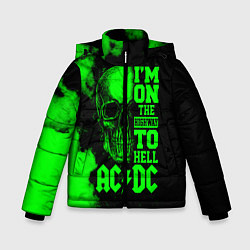 Куртка зимняя для мальчика I'm on the highway to hell ACDC, цвет: 3D-черный