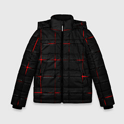 Куртка зимняя для мальчика 3D Плиты Red & Black, цвет: 3D-светло-серый