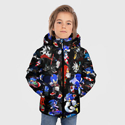 Куртка зимняя для мальчика Sonic паттерн, цвет: 3D-красный — фото 2