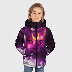 Куртка зимняя для мальчика КОСМОС КИСЫ, цвет: 3D-черный — фото 2