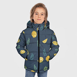 Куртка зимняя для мальчика Лимонный узор, цвет: 3D-черный — фото 2