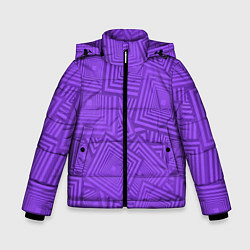 Куртка зимняя для мальчика Квадраты в квадратах, цвет: 3D-черный