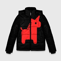 Куртка зимняя для мальчика Единорог минимал, цвет: 3D-черный
