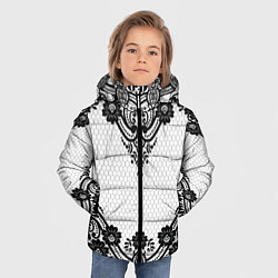 Куртка зимняя для мальчика Кружева, цвет: 3D-светло-серый — фото 2