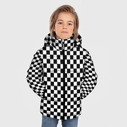 Куртка зимняя для мальчика Шахматка мелкая, цвет: 3D-черный — фото 2