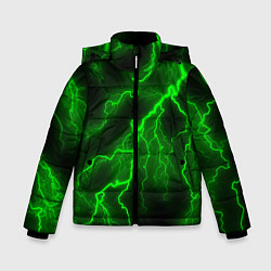 Куртка зимняя для мальчика МОЛНИЯ GREEN NEON, цвет: 3D-черный