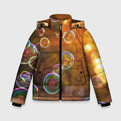 Куртка зимняя для мальчика Мыльные пузыри, цвет: 3D-черный