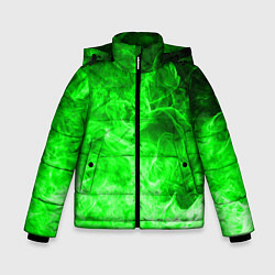 Куртка зимняя для мальчика ОГОНЬ GREEN NEON, цвет: 3D-черный