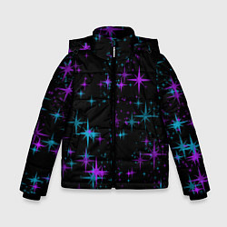 Куртка зимняя для мальчика ЗВЕЗДЫ NEON, цвет: 3D-черный