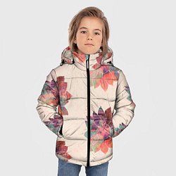 Куртка зимняя для мальчика Цветочный арт, цвет: 3D-черный — фото 2