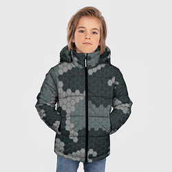 Куртка зимняя для мальчика КАМУФЛЯЖ СОТЫ, цвет: 3D-светло-серый — фото 2